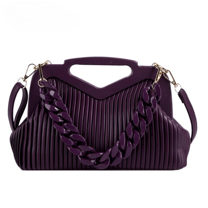 Stripe Soft Surface Attached With Hanging Strap Geometric Minority Design Cross-Body Bag 300x110x190mm Mssza