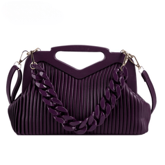 Stripe Soft Surface Attached With Hanging Strap Geometric Minority Design Cross-Body Bag 300x110x190mm Mssza