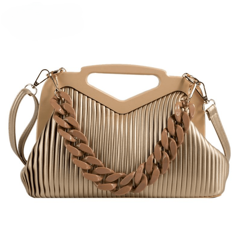 Stripe Soft Surface Attached With Hanging Strap Geometric Minority Design Cross-Body Bag 300x110x190mm Mssza