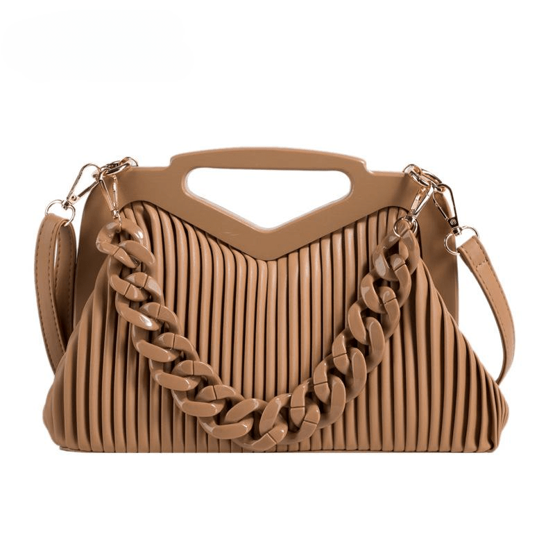 Stripe Soft Surface Attached With Hanging Strap Geometric Minority Design Cross-Body Bag 300x110x190mm Mssza