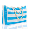 Striped Canvas Large Capacity Shopping Beach Tote Bag Mssza