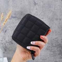 Style Multiple Zipper Hasp Plaid Large Capacity Wallet Mssza