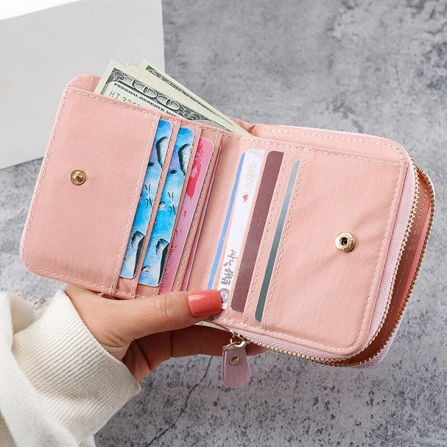 Style Multiple Zipper Hasp Plaid Large Capacity Wallet Mssza