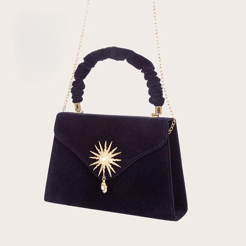 Suede Clutch Bag With Pearl Vintage Red Box Shape Top Handle Small Brand Luxury Woman Bag Mssza