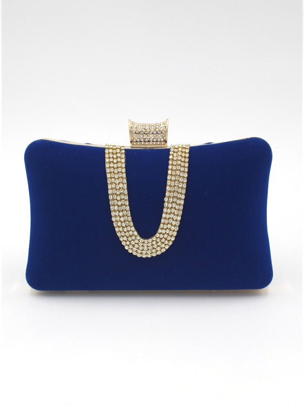 Suede Rhinestone Patchwork Evening Bags Mssza