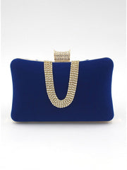 Suede Rhinestone Patchwork Evening Bags Mssza