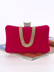 Suede Rhinestone Patchwork Evening Bags Mssza