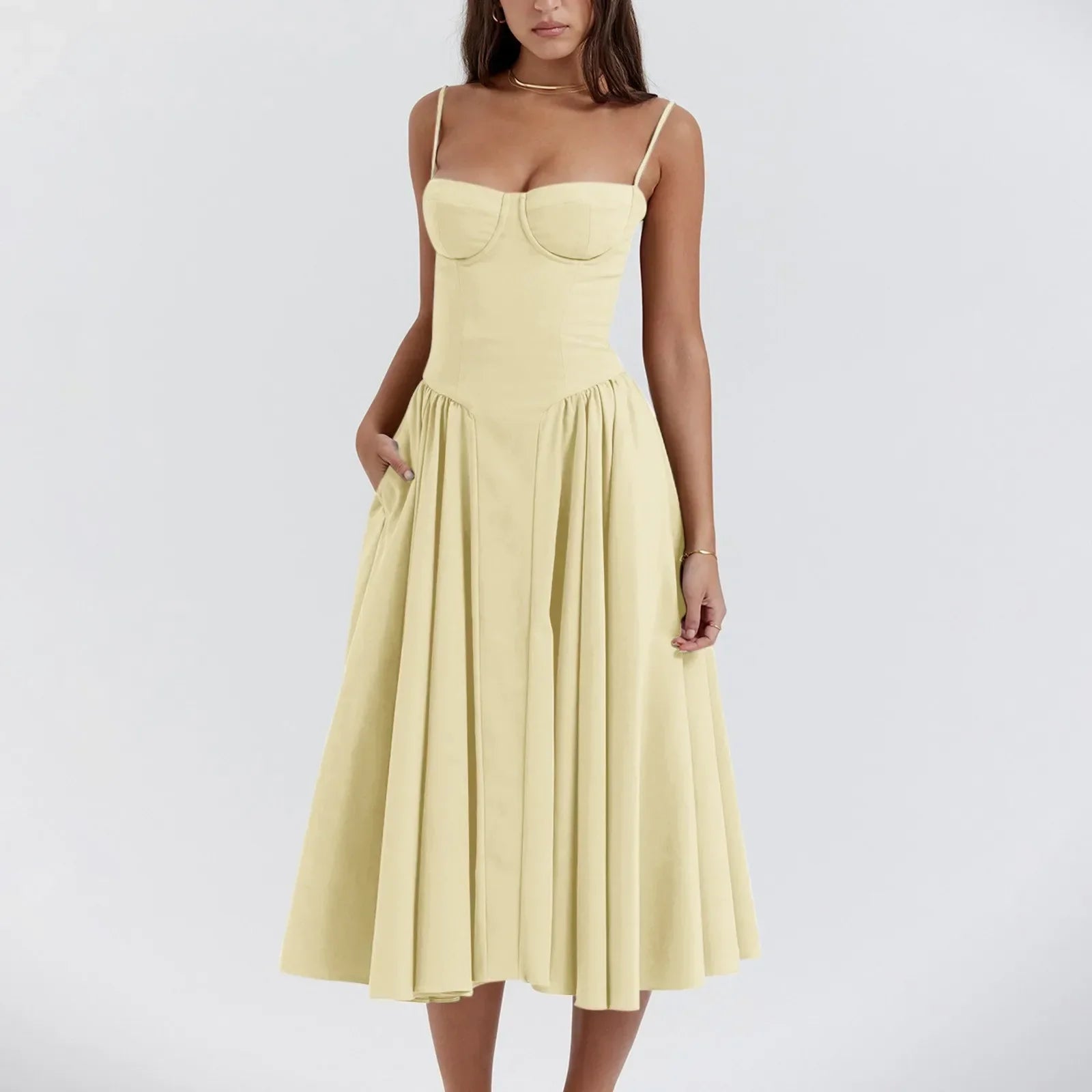Floral Slip Tube Tops Sleeveless Printted A-line Midi Lady Boho Dress Mssaz Desses