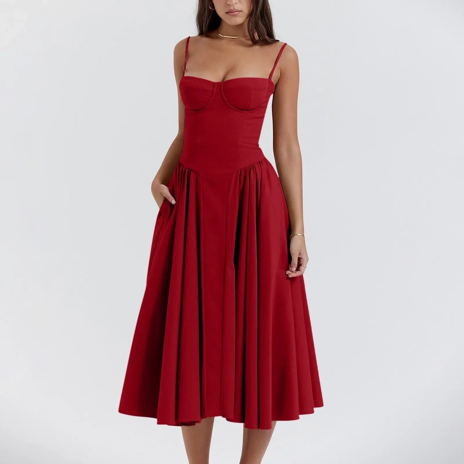 Floral Slip Tube Tops Sleeveless Printted A-line Midi Lady Boho Dress Mssaz Desses
