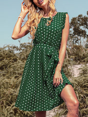 Polka Dot Bandage A-line Midi Beach Sundress Mssaz Desses