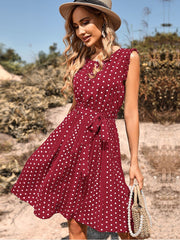 Polka Dot Bandage A-line Midi Beach Sundress Mssaz Desses