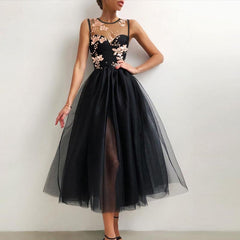 Halter Off Shoulder Party Dress Spaghetti Strap Spliced Mesh Dresses Mssaz Desses
