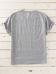 Sun Moon Print O-neck Short Sleeve Casual T-Shirt Mssza