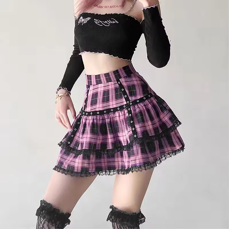 Sweet Empire A-Line Gothic Pleated Mini Skirts Mssza