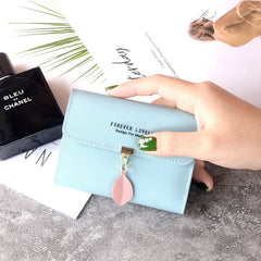 Sweet Leaf Letters Print Short Wallet Mssza