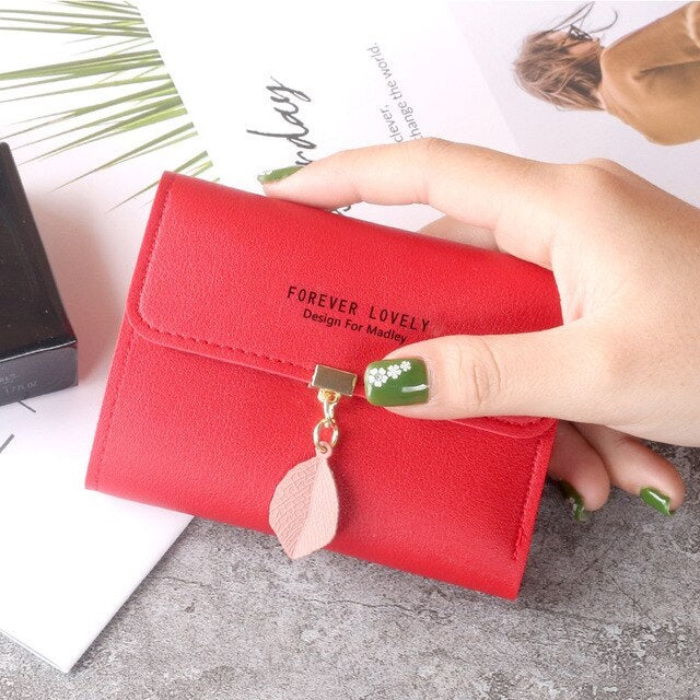 Sweet Leaf Letters Print Short Wallet Mssza