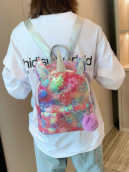 Sweet Lolita Handbag Sequins Unicorn Backpack Mssza