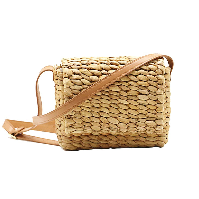 Sweet Pastoral Rattan Girls Shoulder Mini Bag Mssza