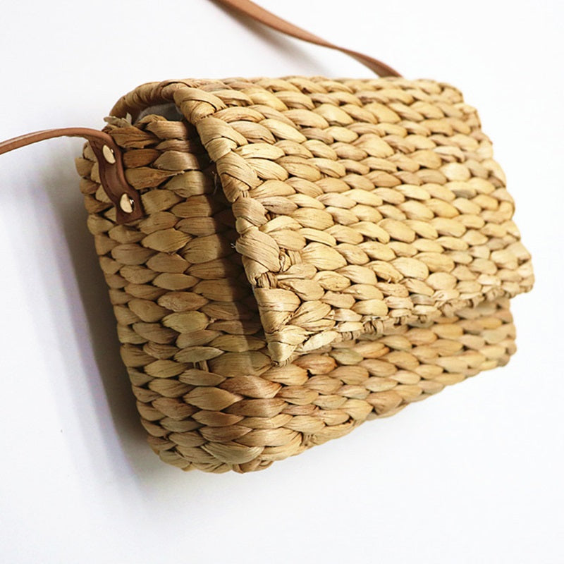 Sweet Pastoral Rattan Girls Shoulder Mini Bag Mssza