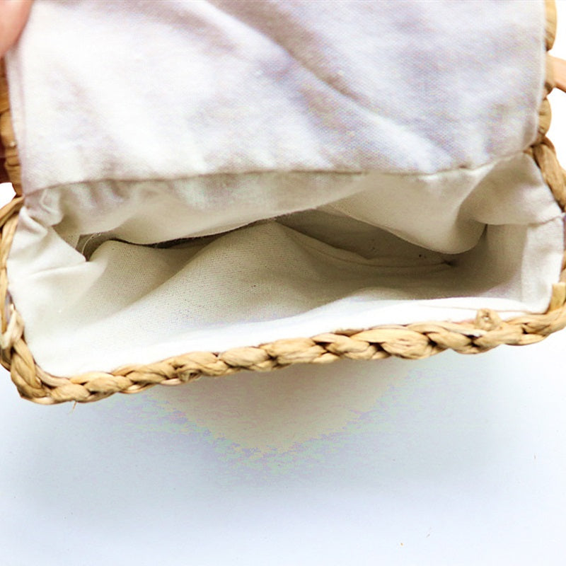 Sweet Pastoral Rattan Girls Shoulder Mini Bag Mssza