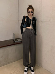 Fashionable Bust Hollow-out Design Long Sleeve Cool T-shirts Mssza