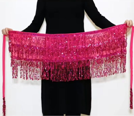Casual Tassel Performance Stage Patchwork Sequins Belly Dance Mini Skirt Mssza