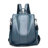 Casual Split Leather Solid High Capacity Travel Anti-theft Leather School Shoulder Backpack Mssza