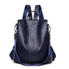 Casual Split Leather Solid High Capacity Travel Anti-theft Leather School Shoulder Backpack Mssza