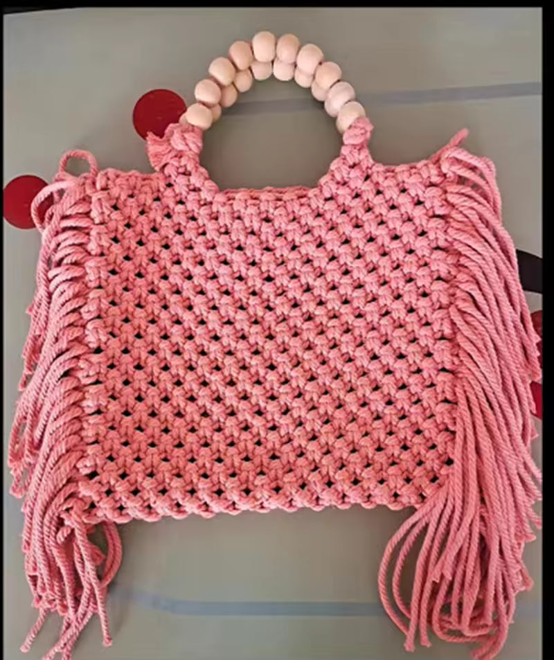 Luxury Designer Tote Bags Large Capacity Knitting Tassel Beading Decorate Handbag Mssza