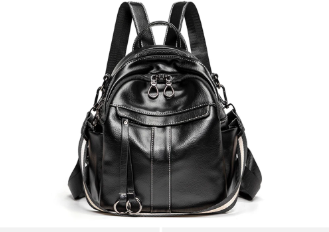 Casual Daypack Soft Genuine Leather Waterproof Mini Rucksack Shoulders Backpack Mssza