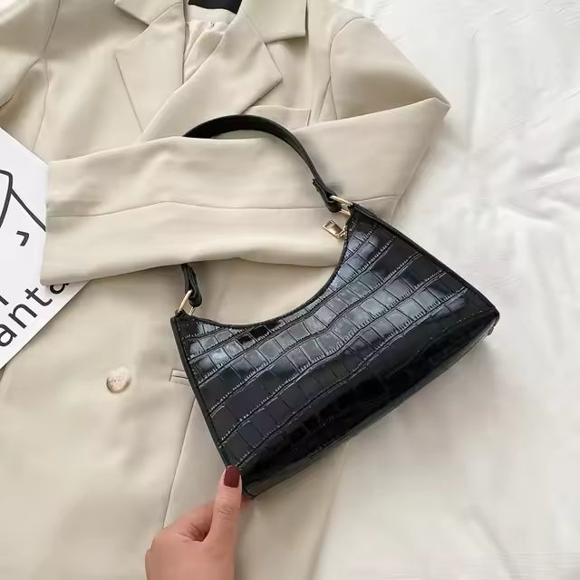 Classic PU Leather Alligator Pattern Armpit Small Underarm Messenger Bags Mssza