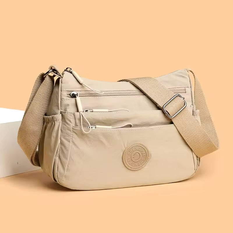 Casual Multi-Layer Solid Color Multi-Pocket Versatile for Commuting Travel Shopping Crossbody Bag Mssza