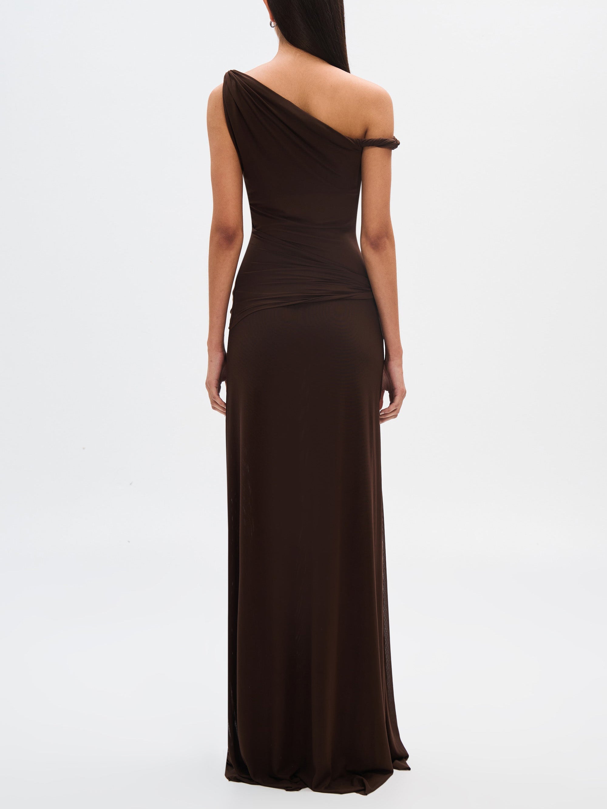 Espresso Sisal Mesh Maxi Dress Mssaz Desses