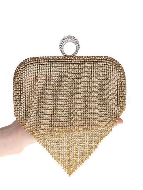 Tassel Chain Diamante Clutch Bag Mssza