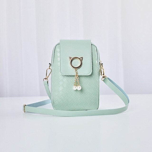 Tassel Cover-style Strap Solid PU Casual Shoulder Bag Mssza