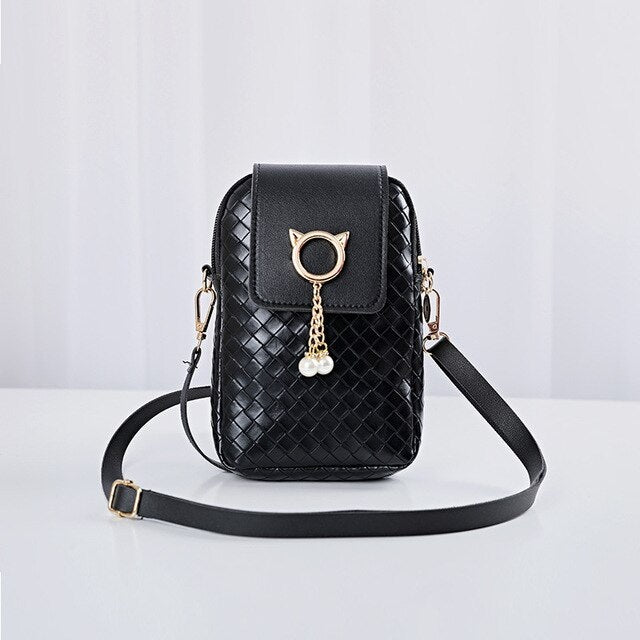 Tassel Cover-style Strap Solid PU Casual Shoulder Bag Mssza