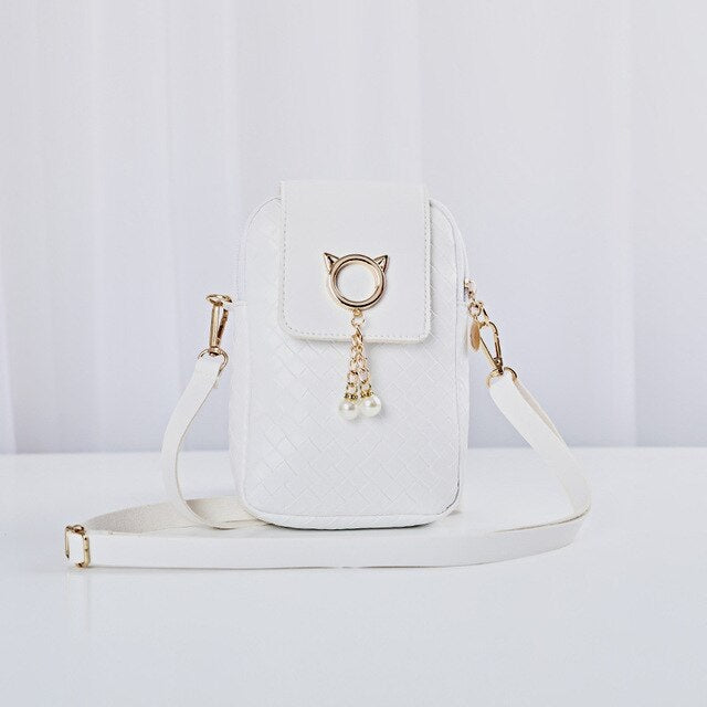 Tassel Cover-style Strap Solid PU Casual Shoulder Bag Mssza