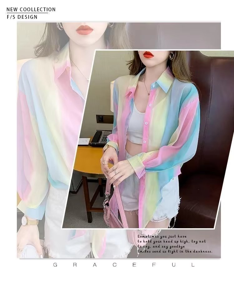 Thin Chiffon Lace Up Cardigan Long Sleeve Sun Protection Plus Size Shirt Mssza