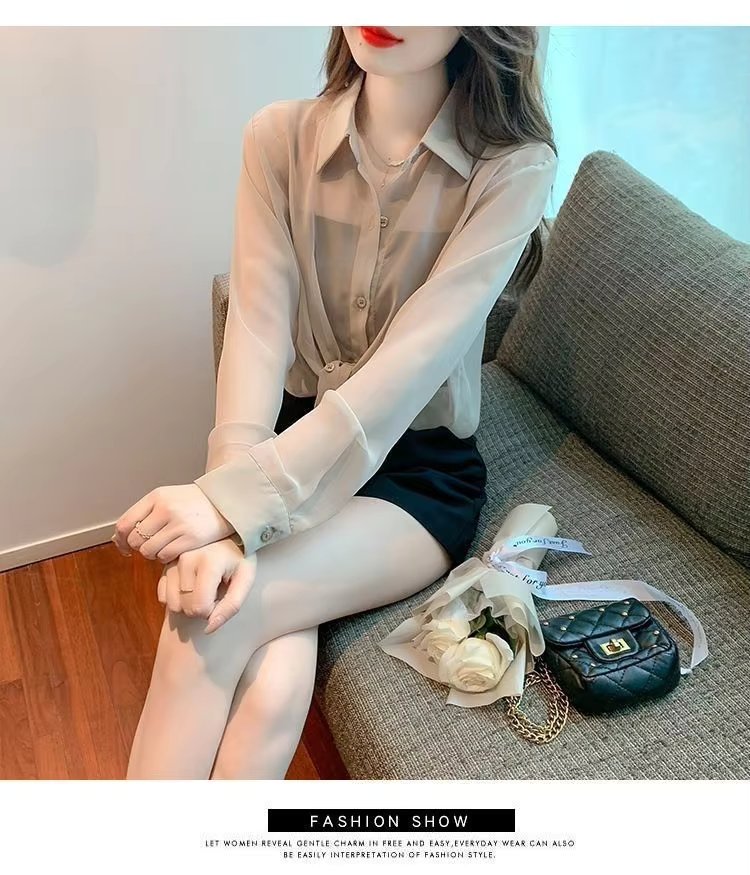 Thin Chiffon Lace Up Cardigan Long Sleeve Sun Protection Plus Size Shirt Mssza