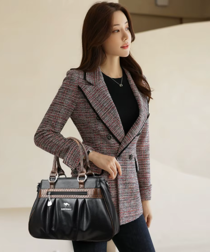 Three Layers Luxury Casual Tote Leather Big Shoulder Crossbody Bags Mssza