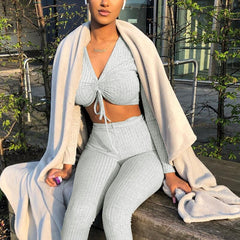 Tie Bow Sport Outfit Clothes Two Piece Sets Mssza