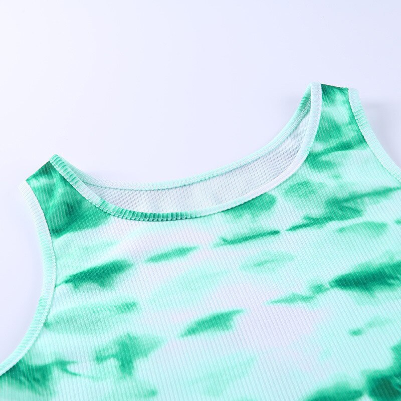 Tie Dye Print Sleeveless Tanks Top Mssza