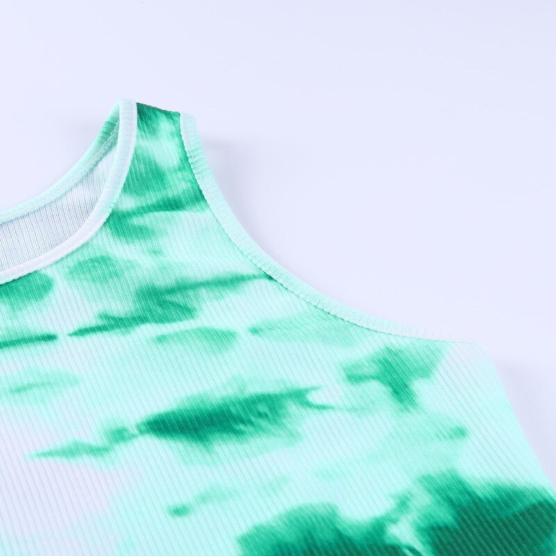 Tie Dye Print Sleeveless Tanks Top Mssza