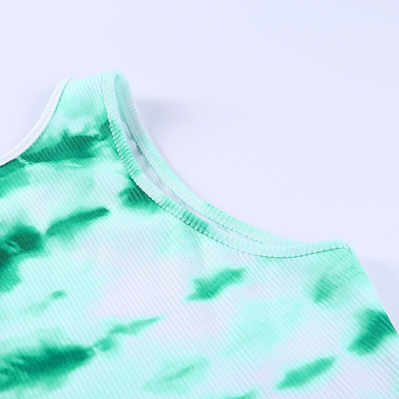 Tie Dye Print Sleeveless Tanks Top Mssza