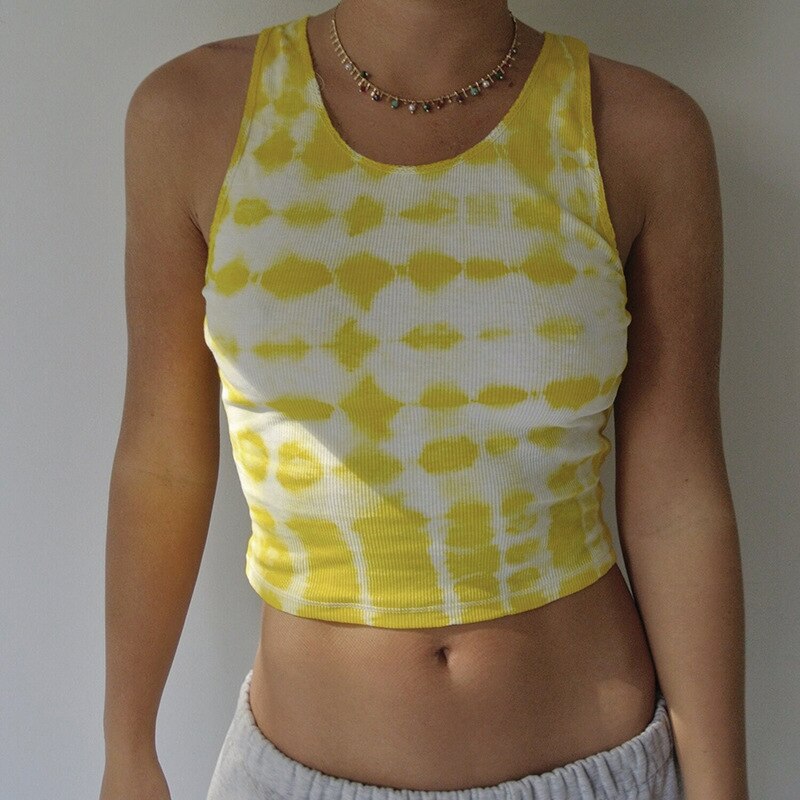 Tie Dye Print Sleeveless Tanks Top Mssza