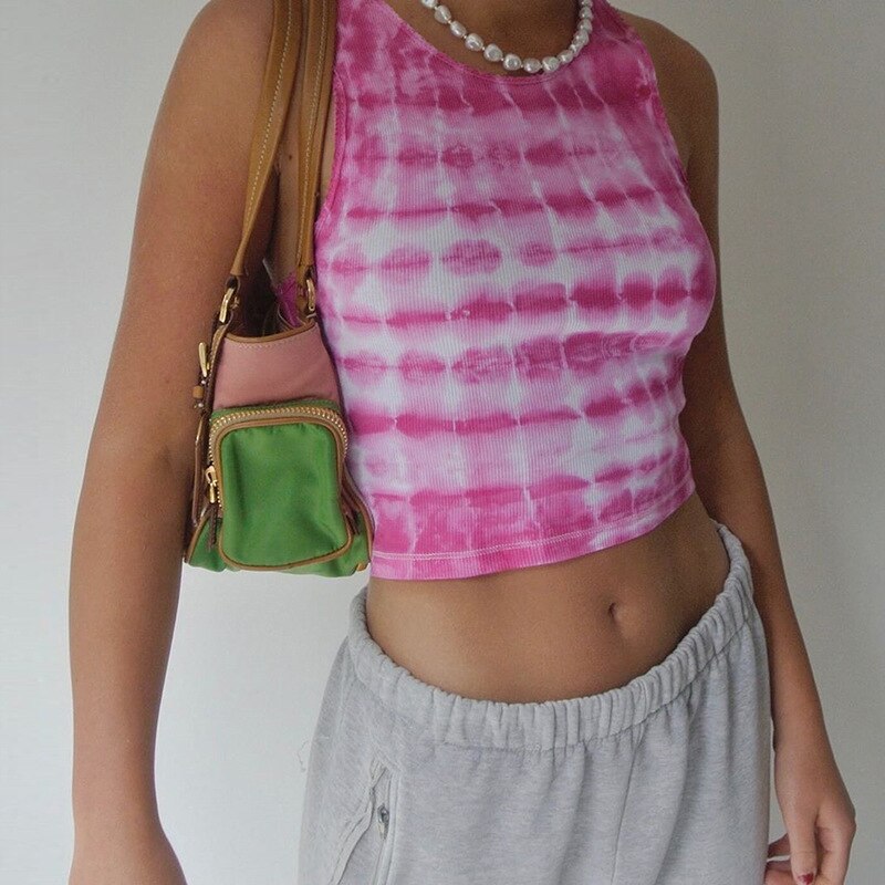 Tie Dye Print Sleeveless Tanks Top Mssza