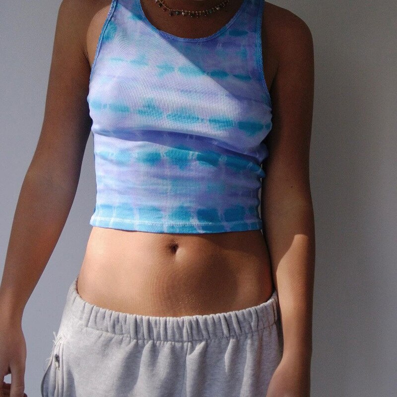 Tie Dye Print Sleeveless Tanks Top Mssza