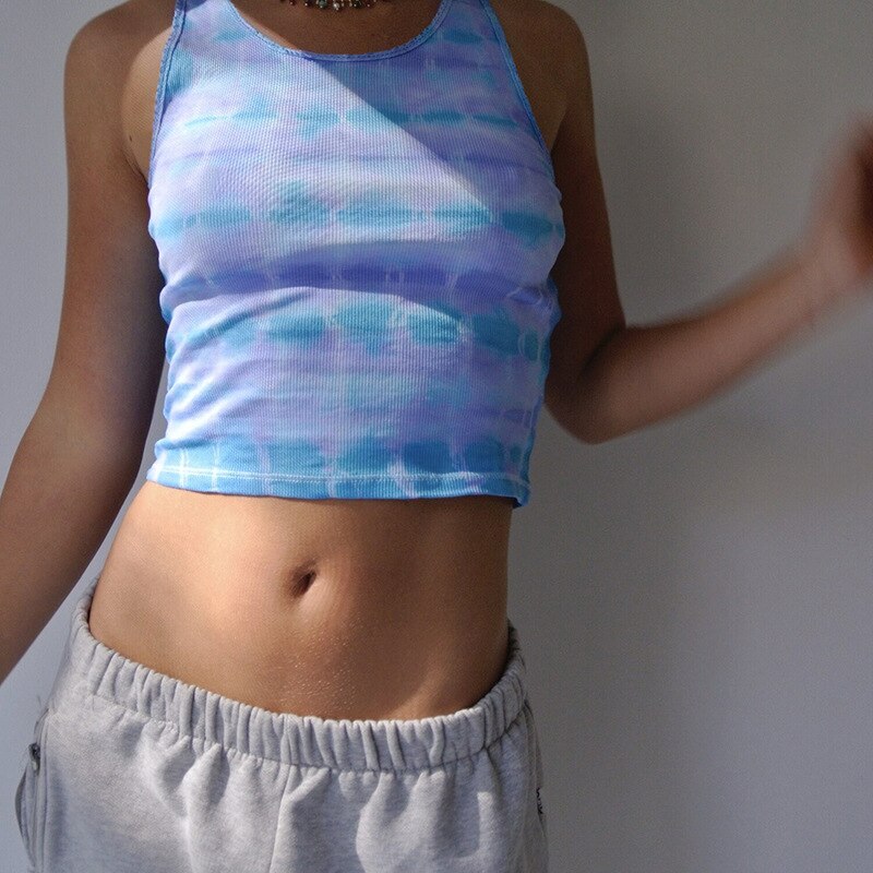 Tie Dye Print Sleeveless Tanks Top Mssza