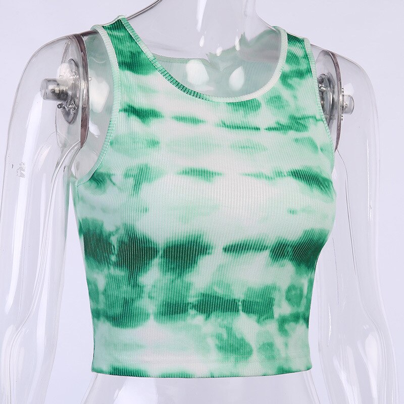 Tie Dye Print Sleeveless Tanks Top Mssza