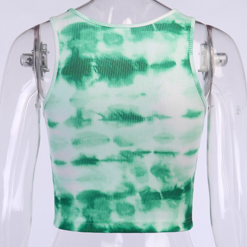 Tie Dye Print Sleeveless Tanks Top Mssza